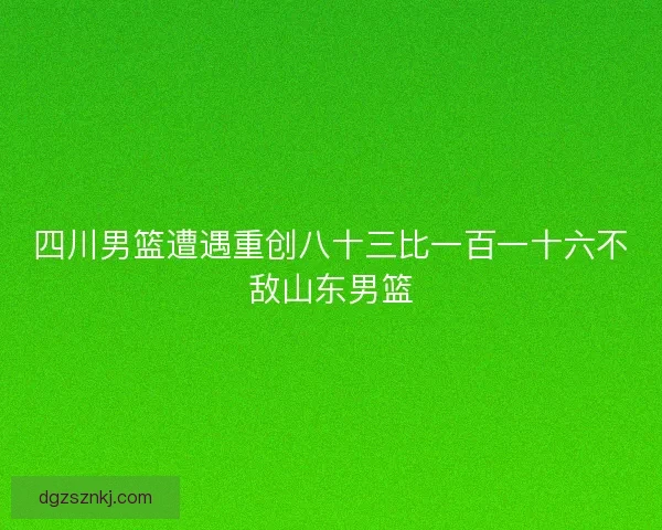 四川男篮遭遇重创八十三比一百一十六不敌山东男篮